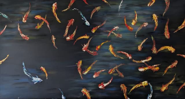 頑皮的金魚 (Wánpí de jīnyú) 150x80cm null